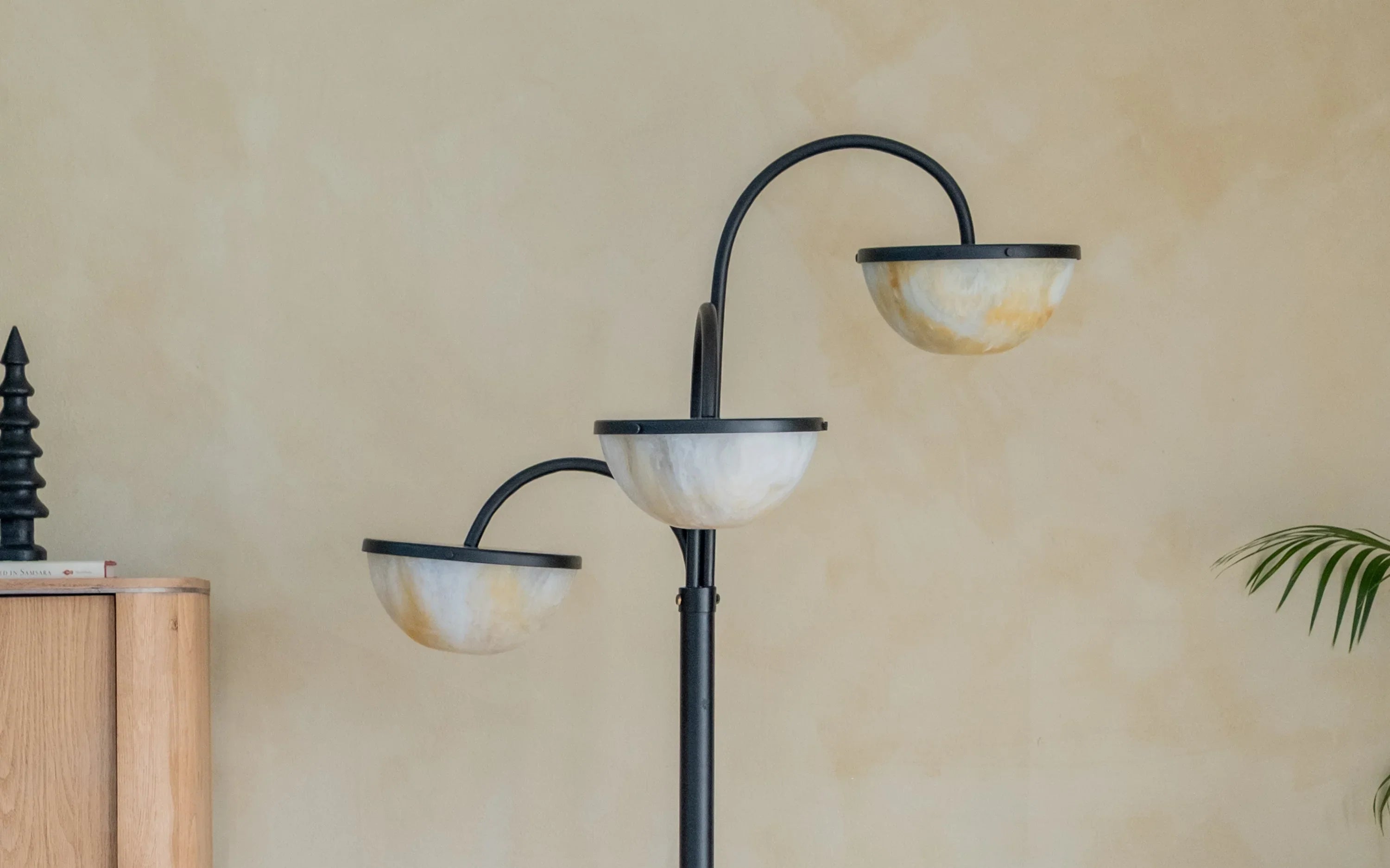 Crater Arc Floor Lamp | Mild Steel and Resin