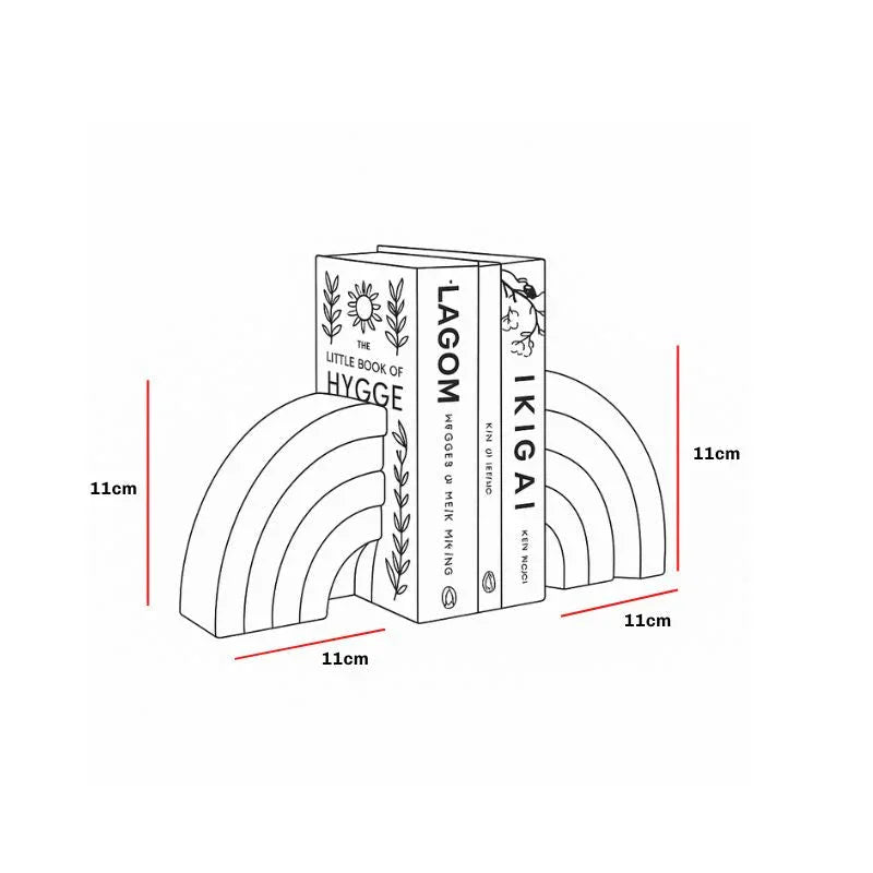 Monolith Marble Effect Bookends - Off-White