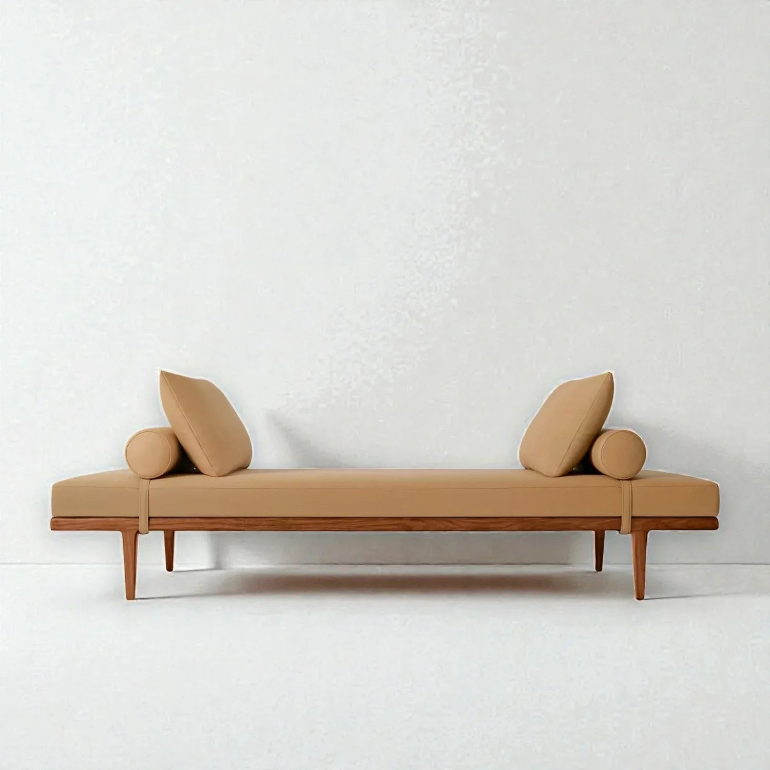 Myrona Fabric Upholstery & Ash Wood Base Daybed/Chaise