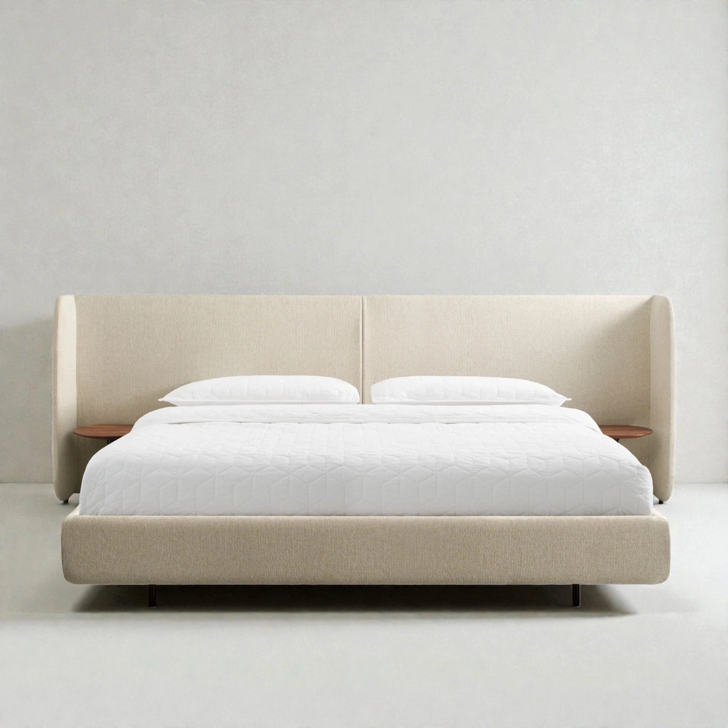 Hunter Fabric Upholstery With Metal Legs King Size Bed