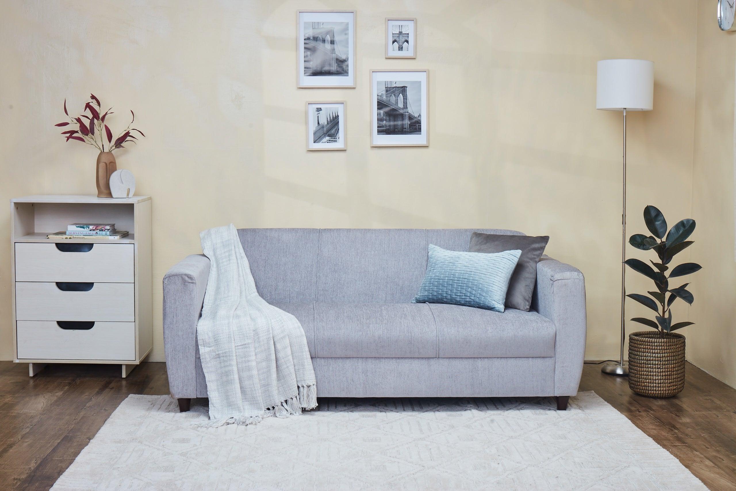 Minicoy Fabric Sofa (Sky Blue)