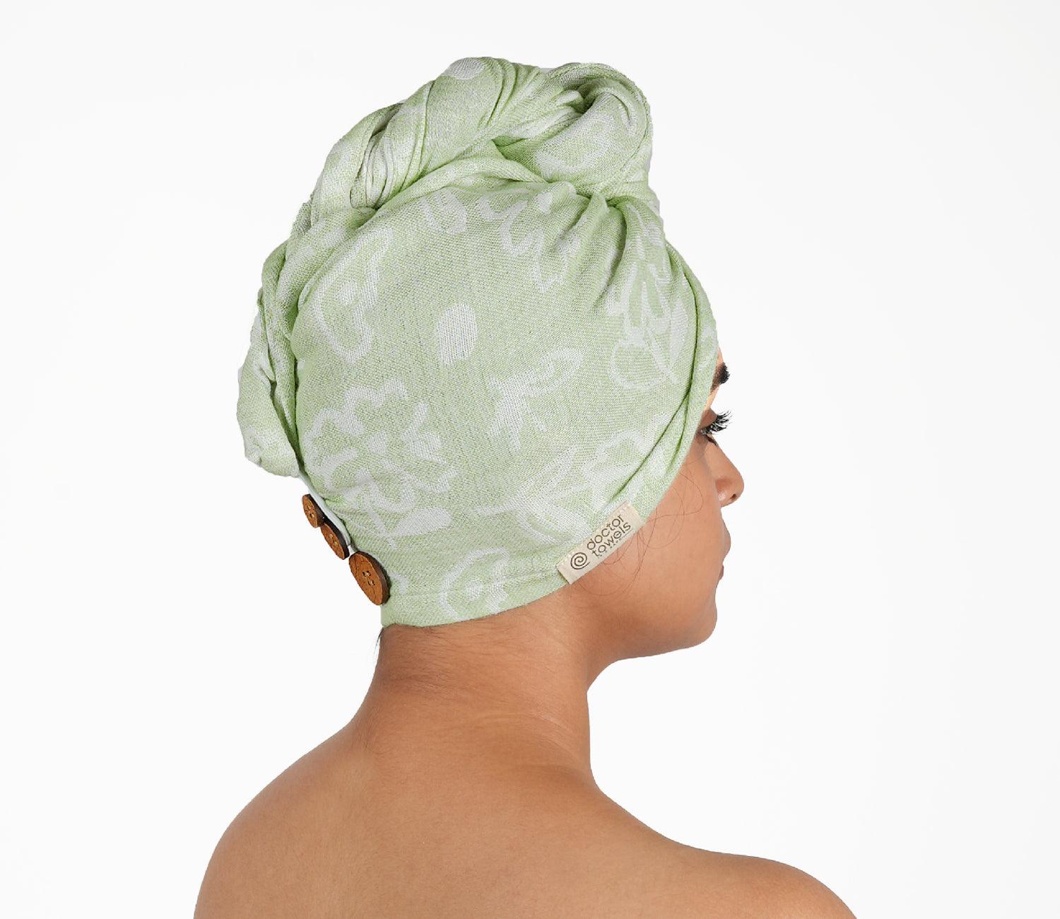 Banana Jacquard Floral Hair Towel Pack of 1