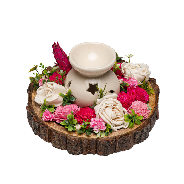 Wooden Tray And Oil Diffuser Solawood Arrangement