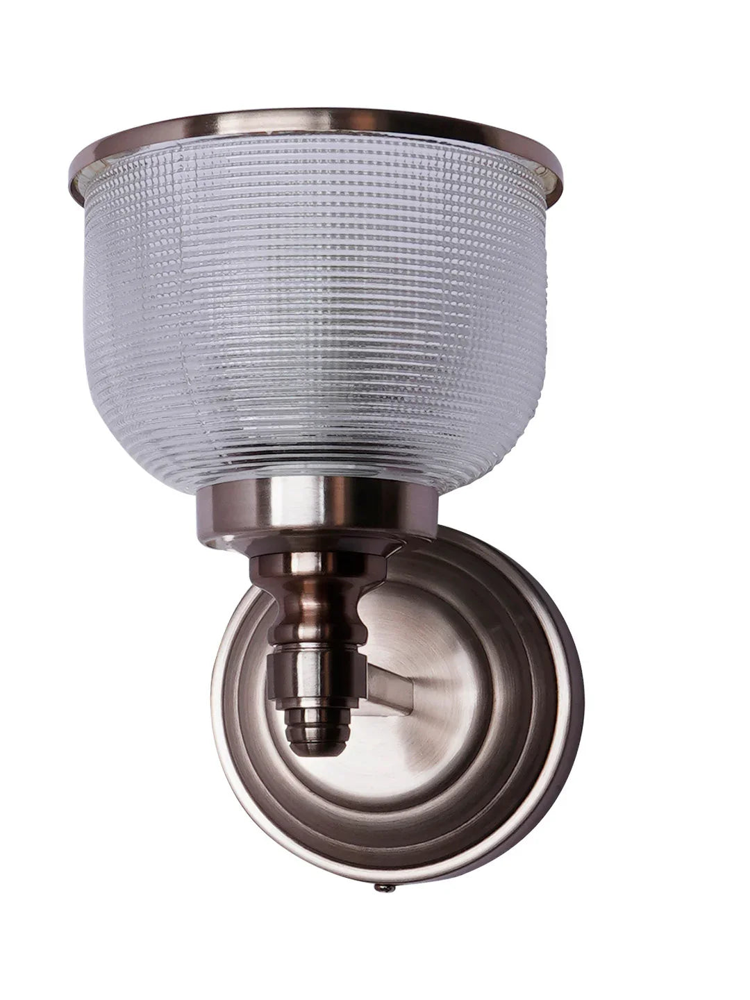 Rose Gold Wall Sconce with Textured Glass Shade
