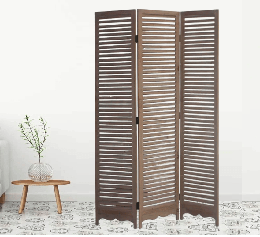 MDF Jali & Mango Wood Room Separator in Folding Style