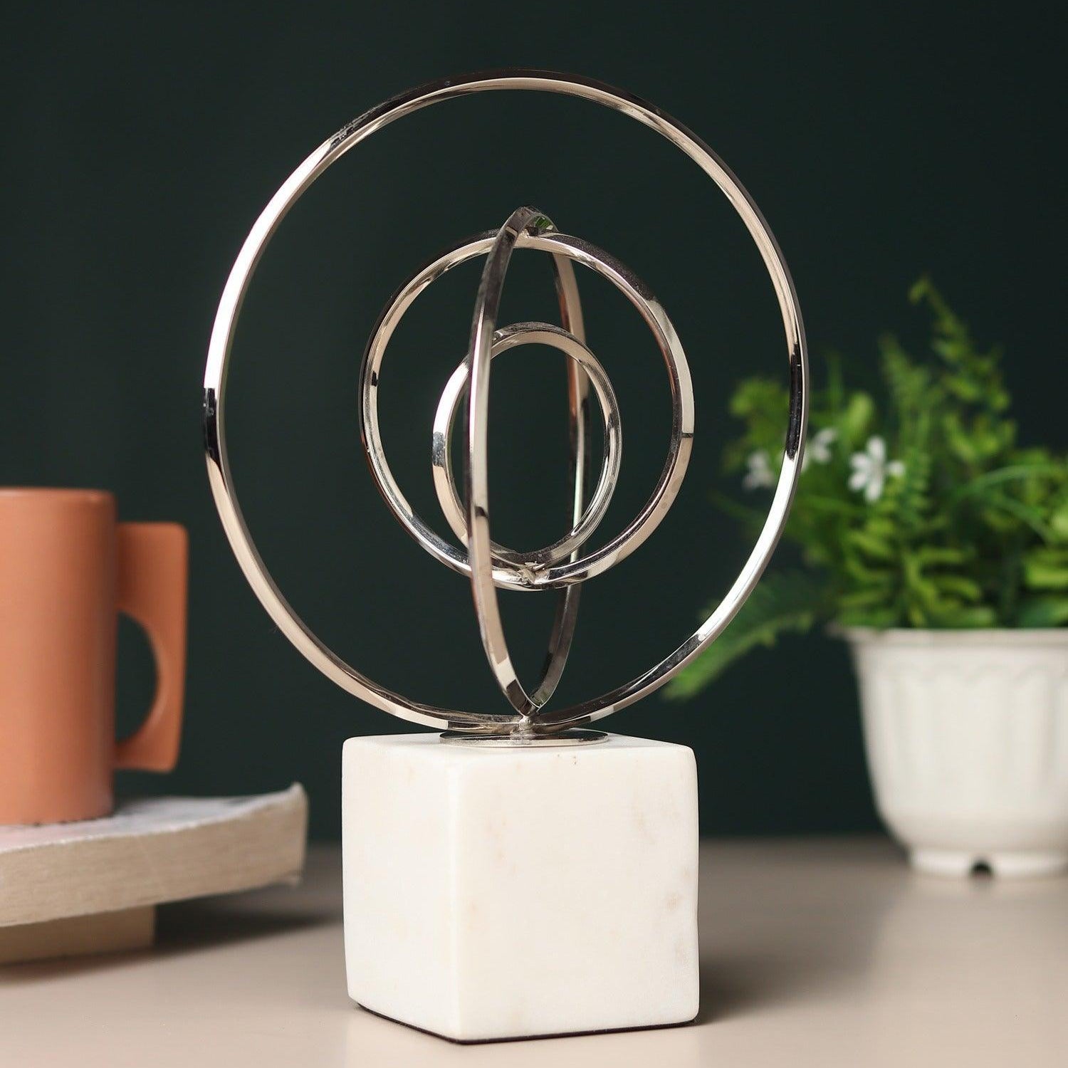 Seamless Circle Ensemble | Premium Showpiece for Living Room Decor Item | Marble Table Decor
