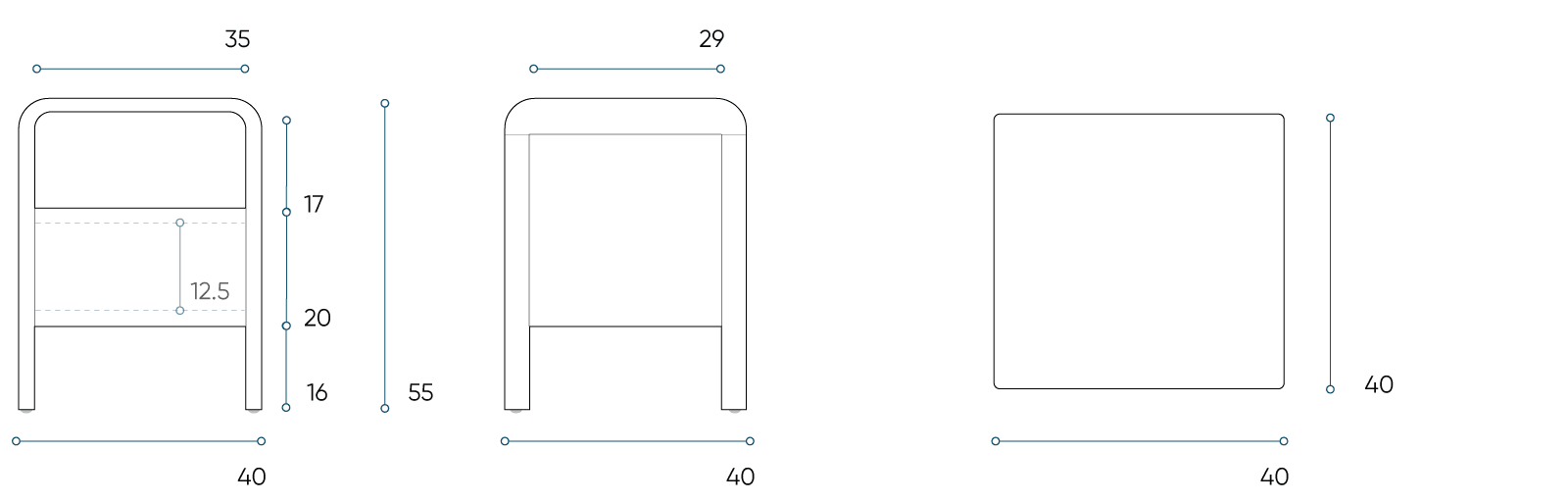 Deliaya Solid Wood Bedside Table