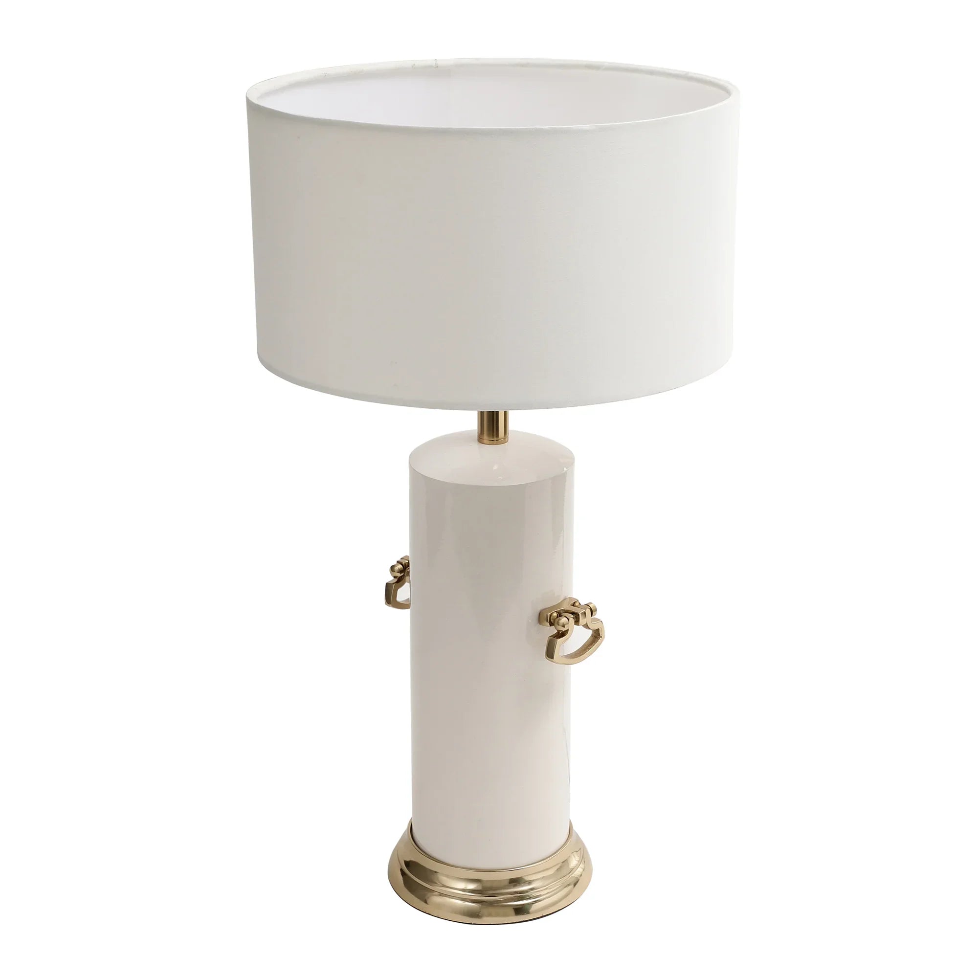 Zenith Handle Table Lamp – Modern White Designer Table Lamp for Bedroom & Living Room