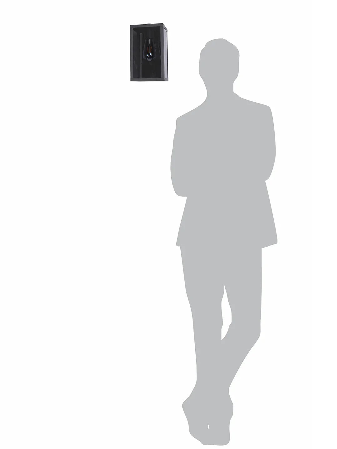 Contemporary Cuboid Black Glass Wall Light