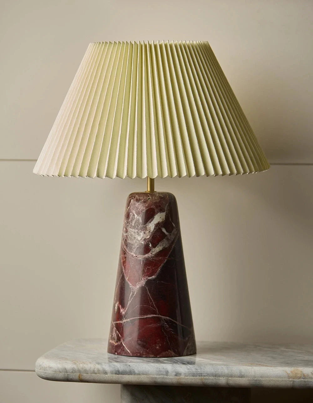 Japandi - Rosso Levanto & Fluted lampshade | Table Lamp
