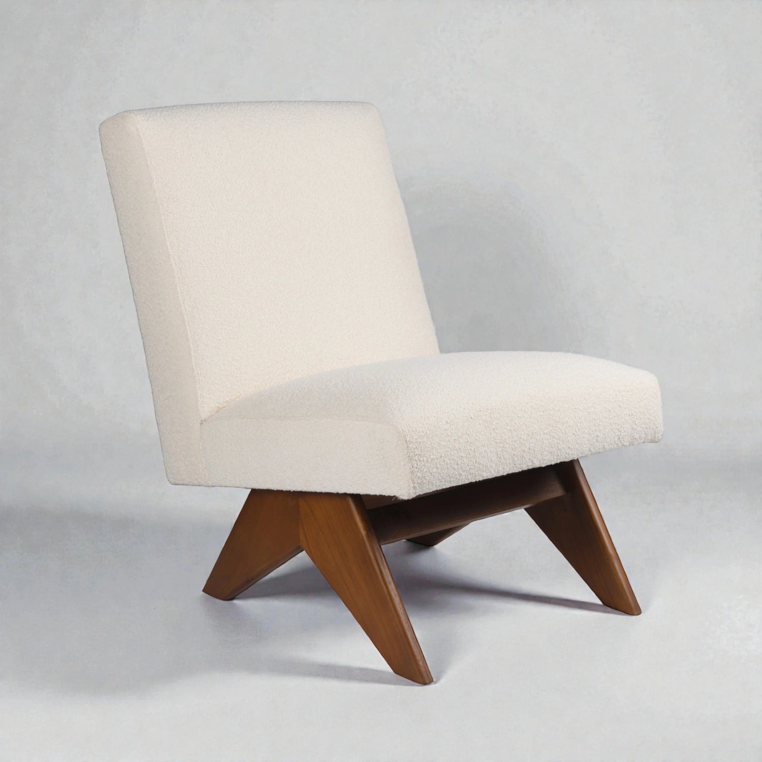 Stallion Solid Teak Wood & Fabric Upholstery Chair