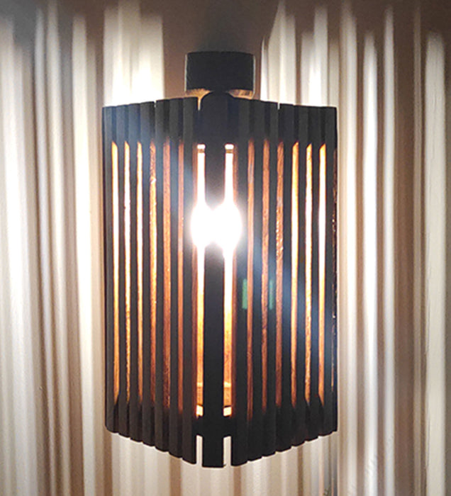 Trikona Wall Light | Elegant Brown Wooden Wall Light for Living Room | Hanging Lamp