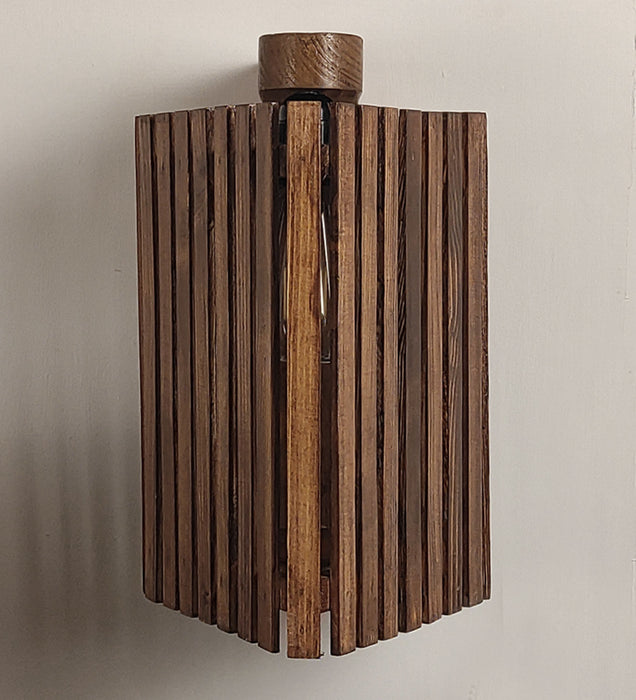 Trikona Wall Light | Elegant Brown Wooden Wall Light for Living Room | Hanging Lamp