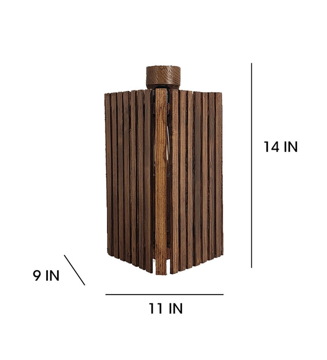 Trikona Wall Light | Elegant Brown Wooden Wall Light for Living Room | Hanging Lamp