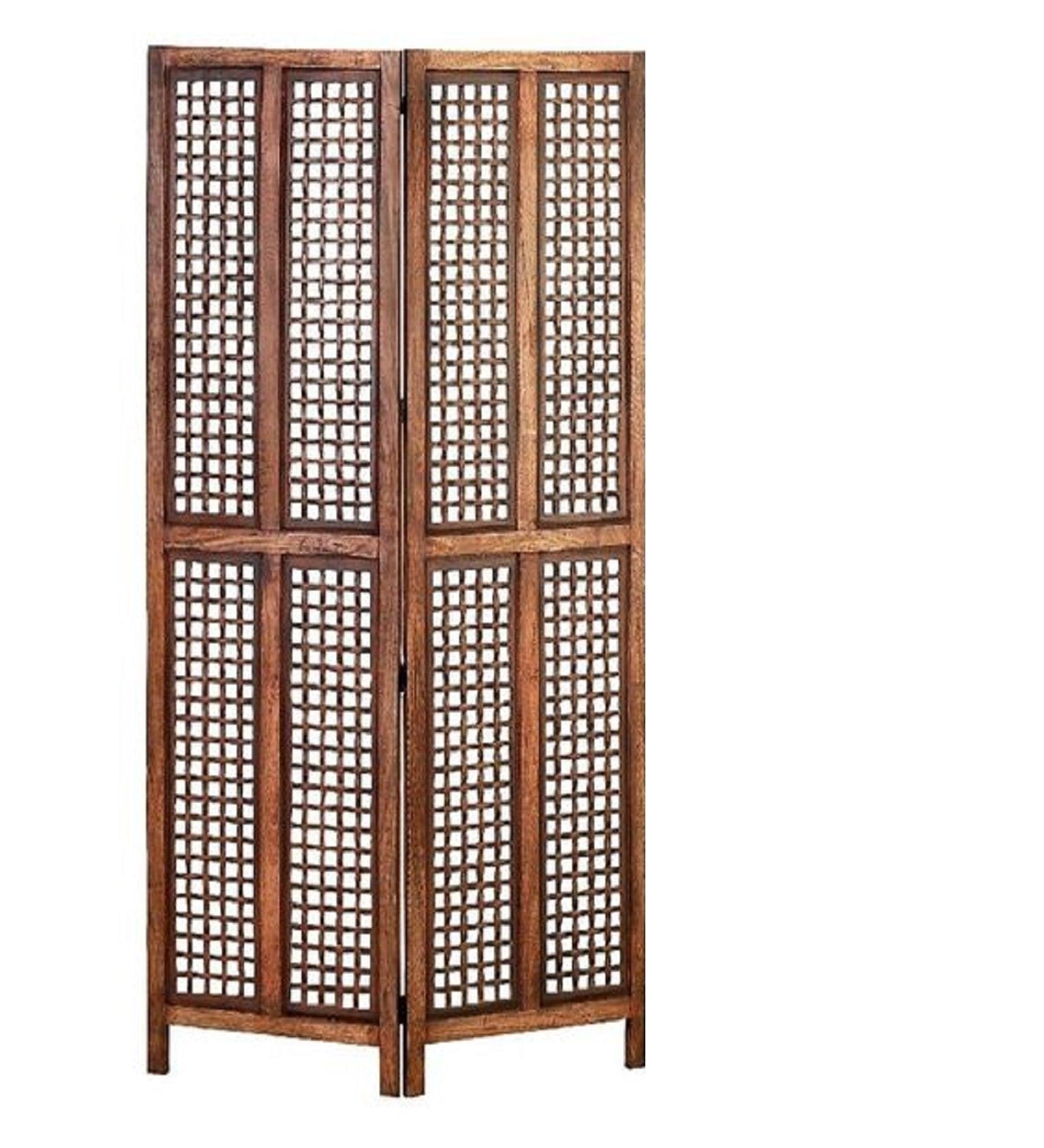 MDF Jali & Mango Wood Room Separator in Folding Style