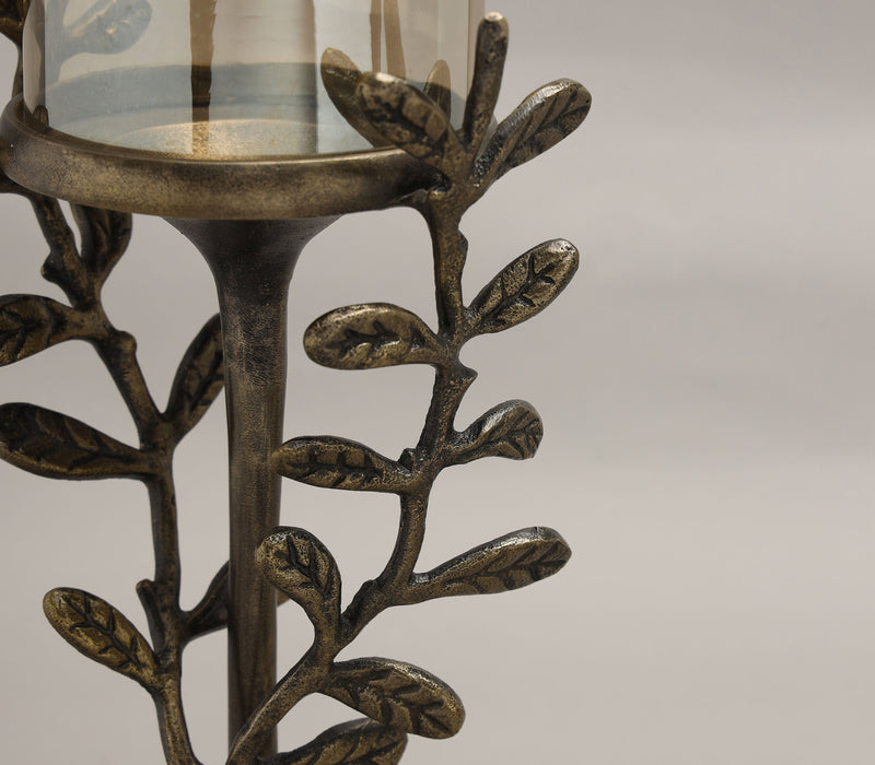 Essence of the Leaf Pillar Candle Holder