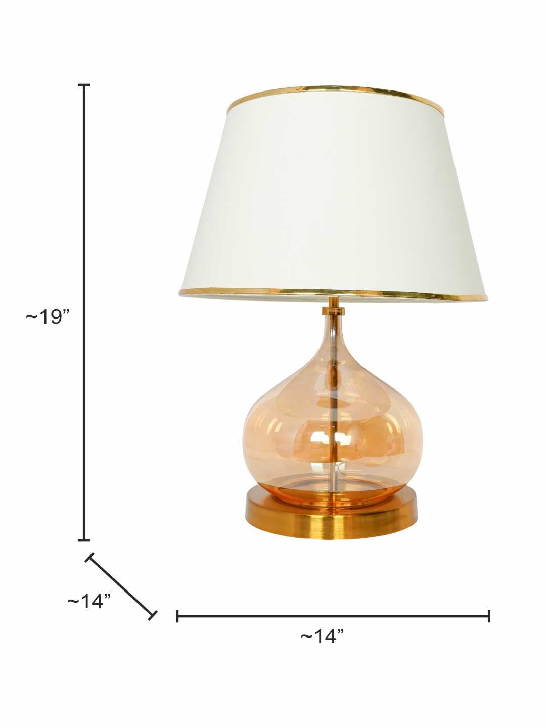 Modern Teardrop Glass Table Lamp with Off-White Shade