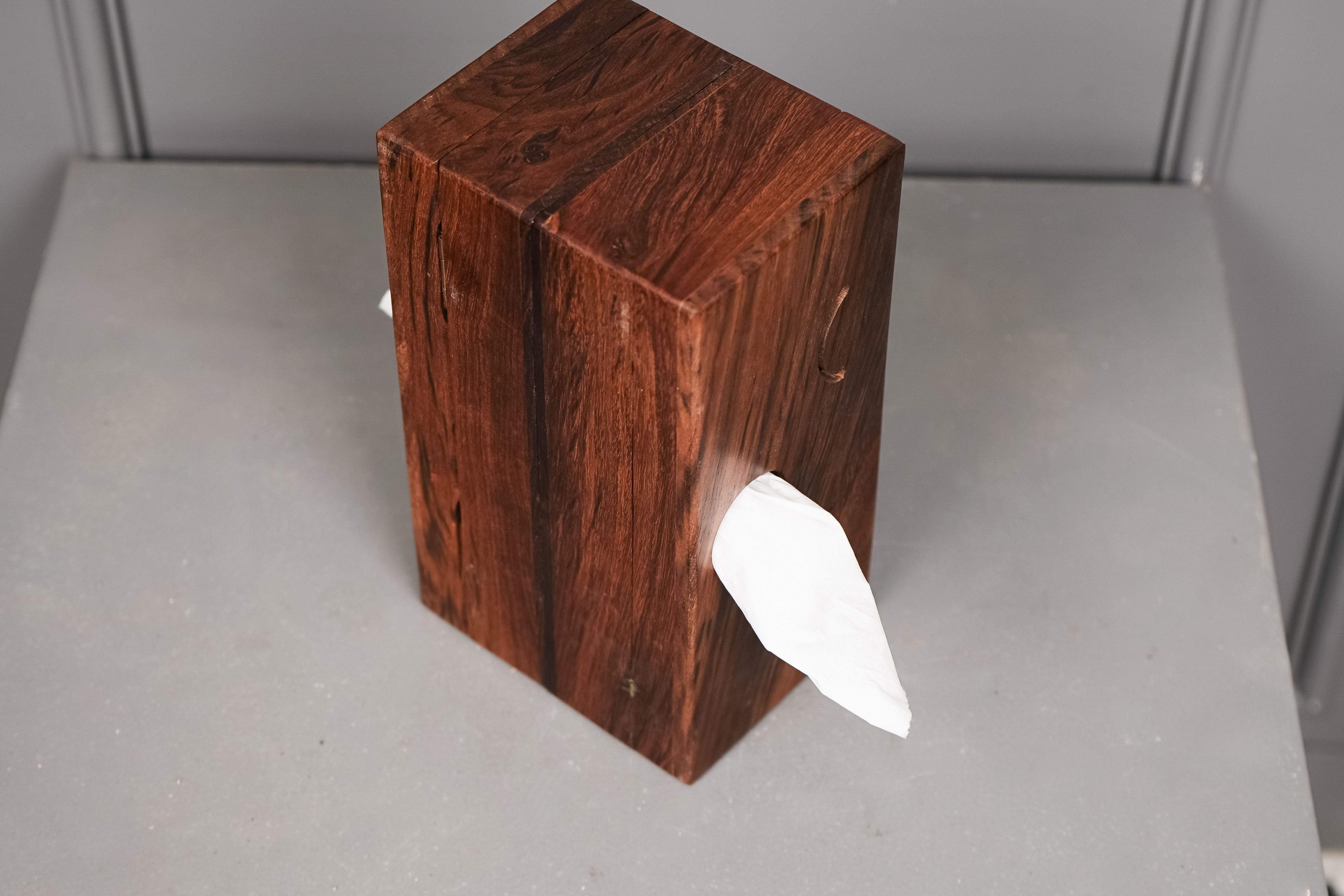 Handcrafted Wooden Double Side Tissue Box