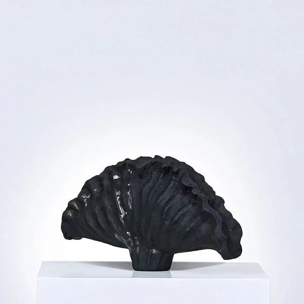Dusklace Vessel - Abstract Black Ceramic Vase