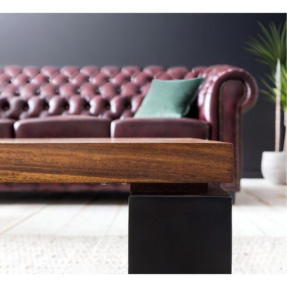 Solid Sheesham Wood Coffee Table | Modern Center Table for Living Room