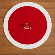 Red Velvet & White Faux-Fur Christmas Tree Skirt