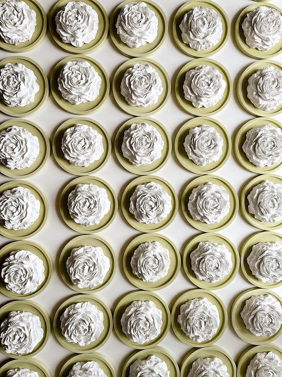 Peony Aroma Stone Flower Passive Diffuser On A Round Coaster