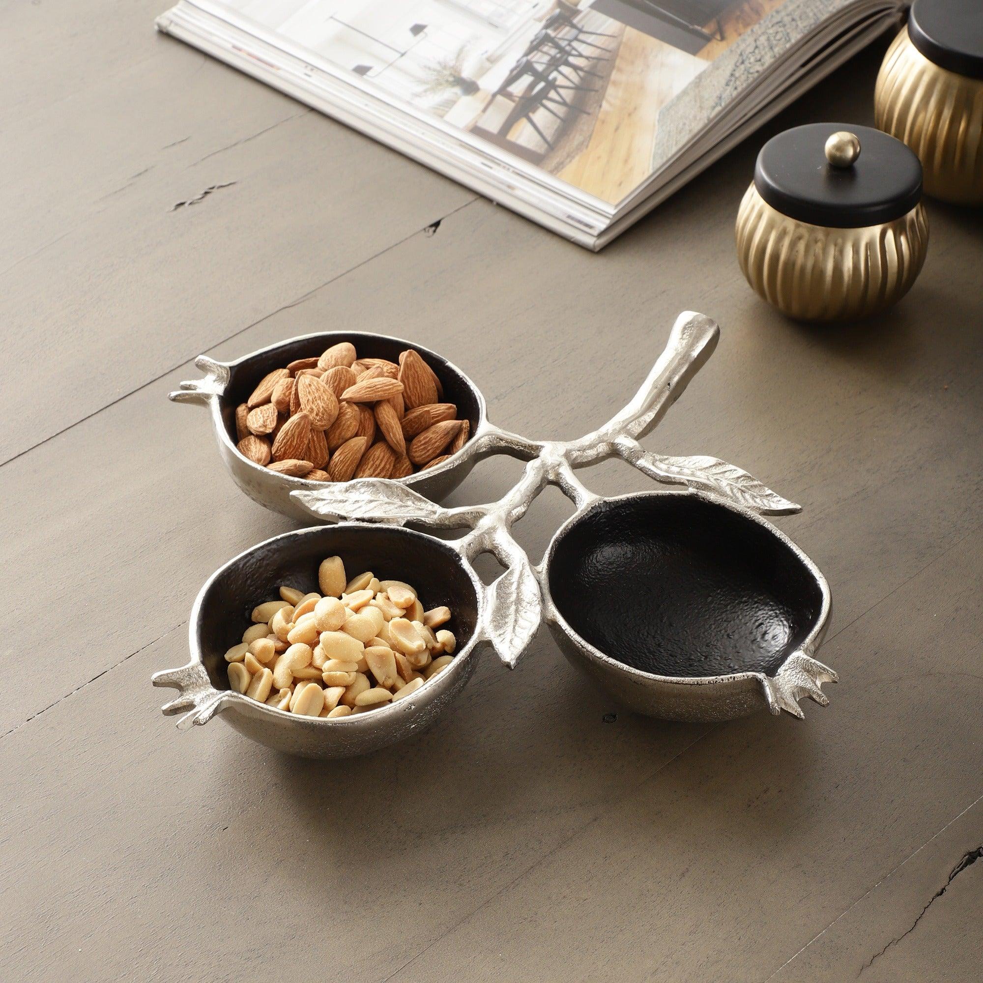 Pomegranate Metal Leaf Platter