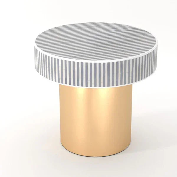 Inlay Round Side Table - Waterfall