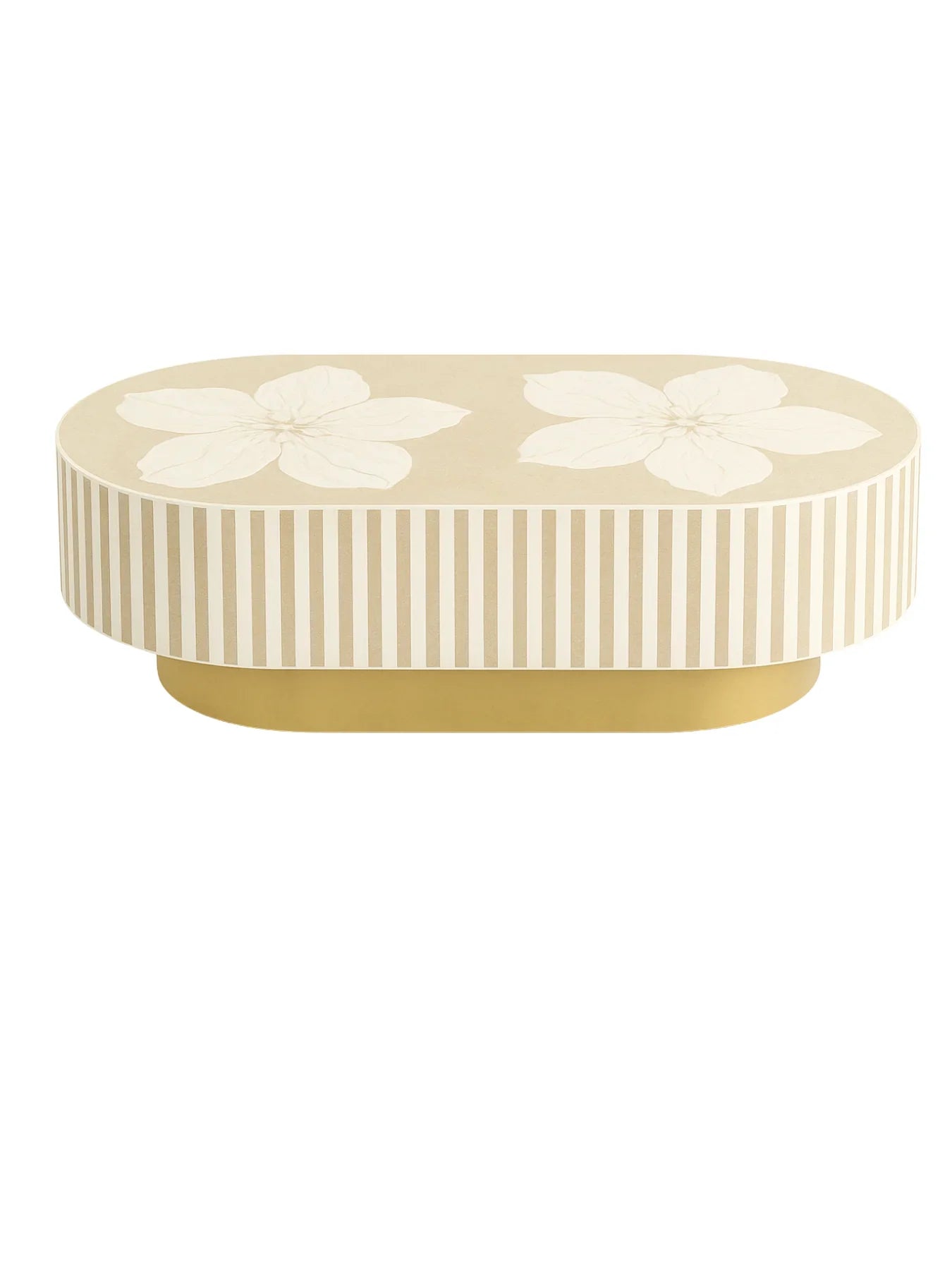 Mother of Pearl Oval Coffee Table | Luxury Bone Inlay Center Table for Living Room