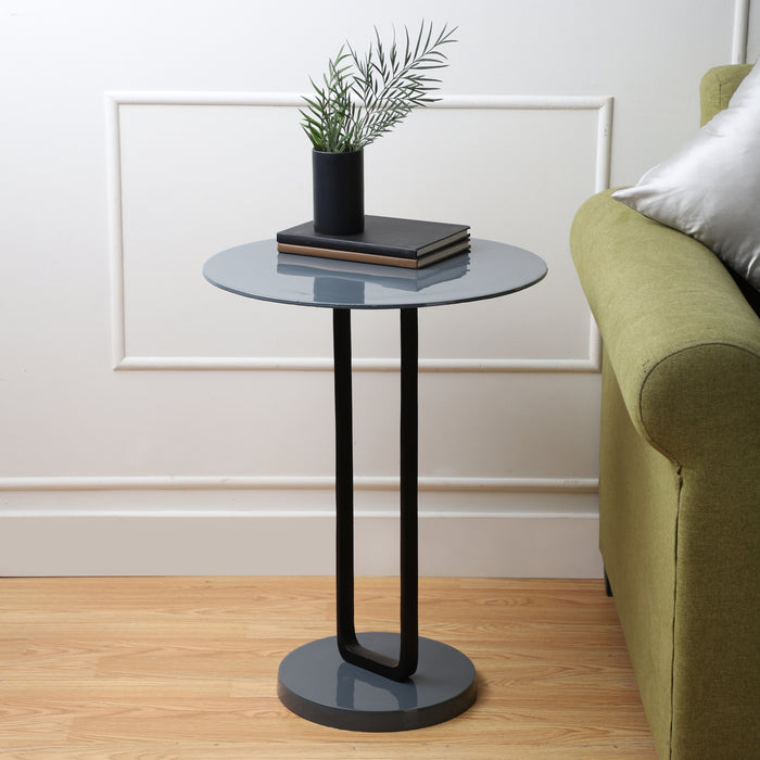 Irwin's Table by De Maison Decor Black Top & Base with Stand