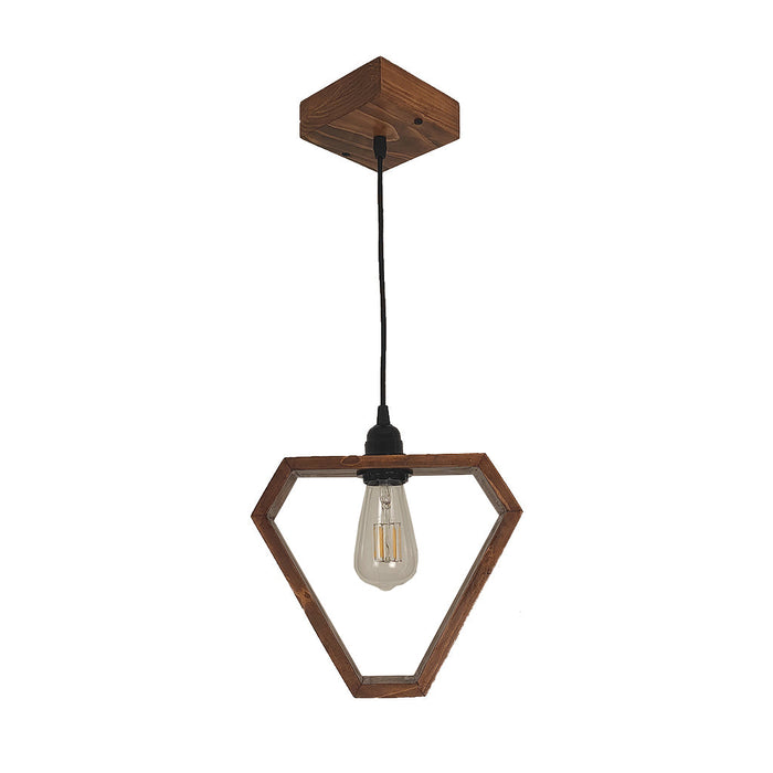 Clark Brown Wooden Single Hanging Light