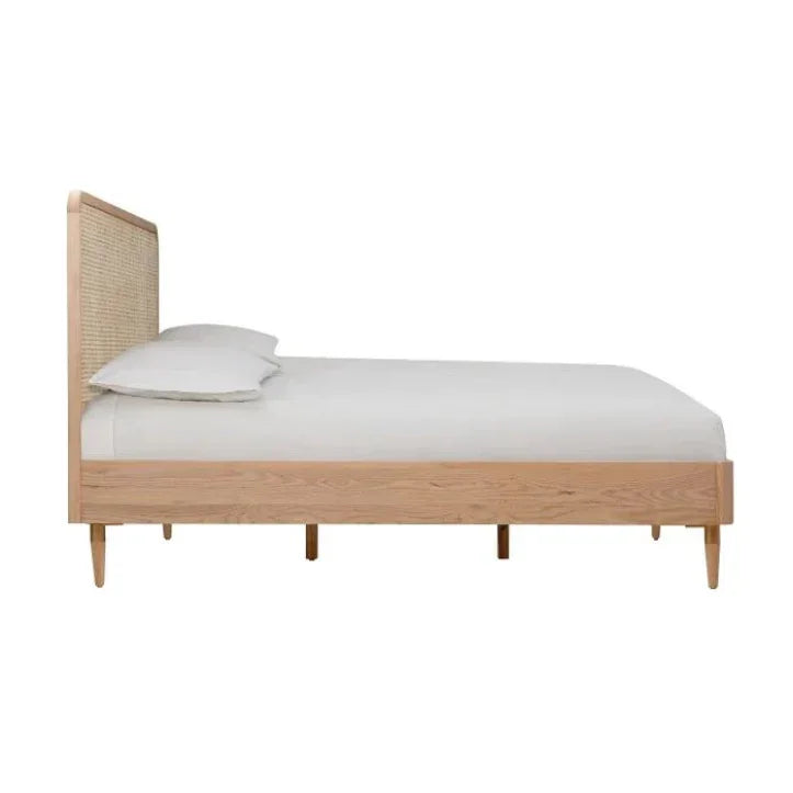 Carmen Teak Wood Rattan Bed