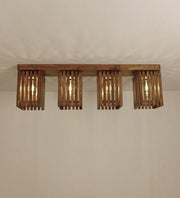 Elegant Brown Wooden 4 Series Ceiling Lamp
