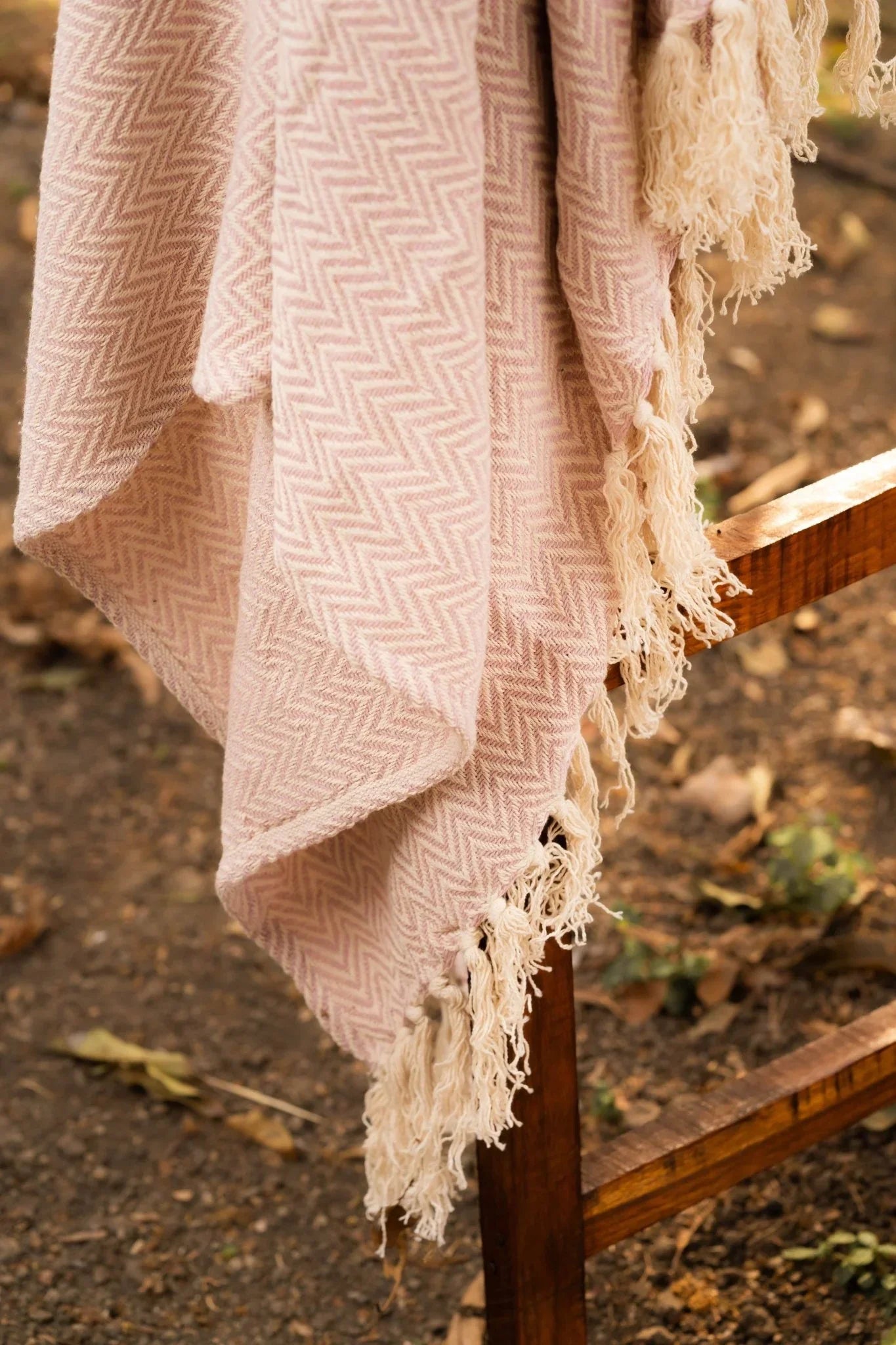 Beige Zigzag Throw