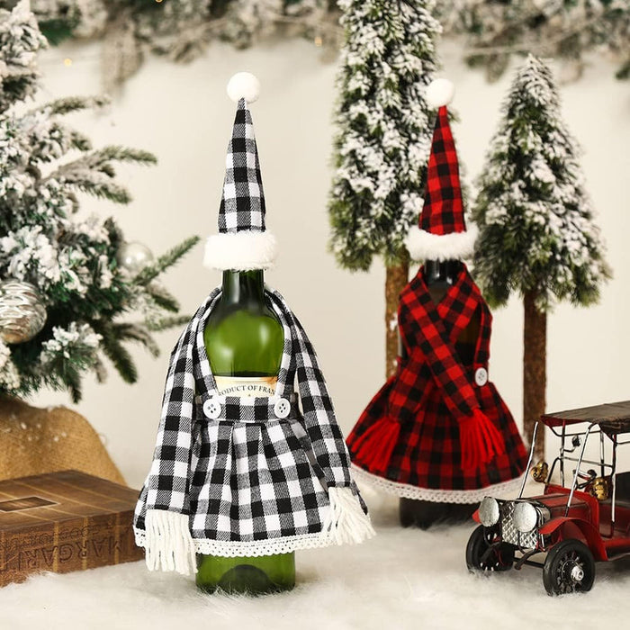 Wine Bottle Cover With Cap And Mufflar Set | Stylish Cap & Scarf Set for Wine Bottle sleeve