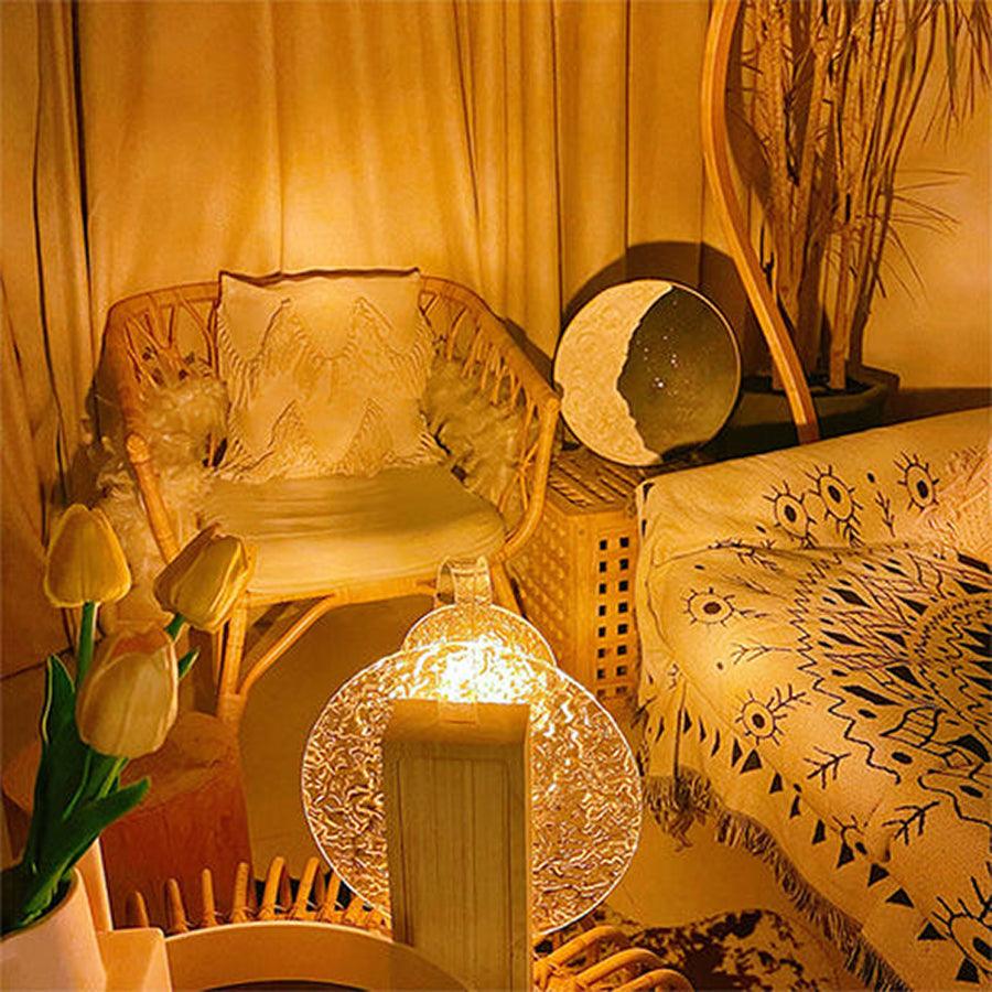 Unique Table Lamp | Water Wave LED Rotation Ambient Night Lamp | Home Decor Lamps