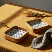 Blue and White Square Bowl Set of 2