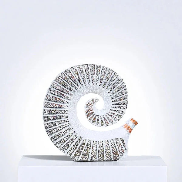 Drift Curve - White Abstract Swirling Ceramic Sculpture
