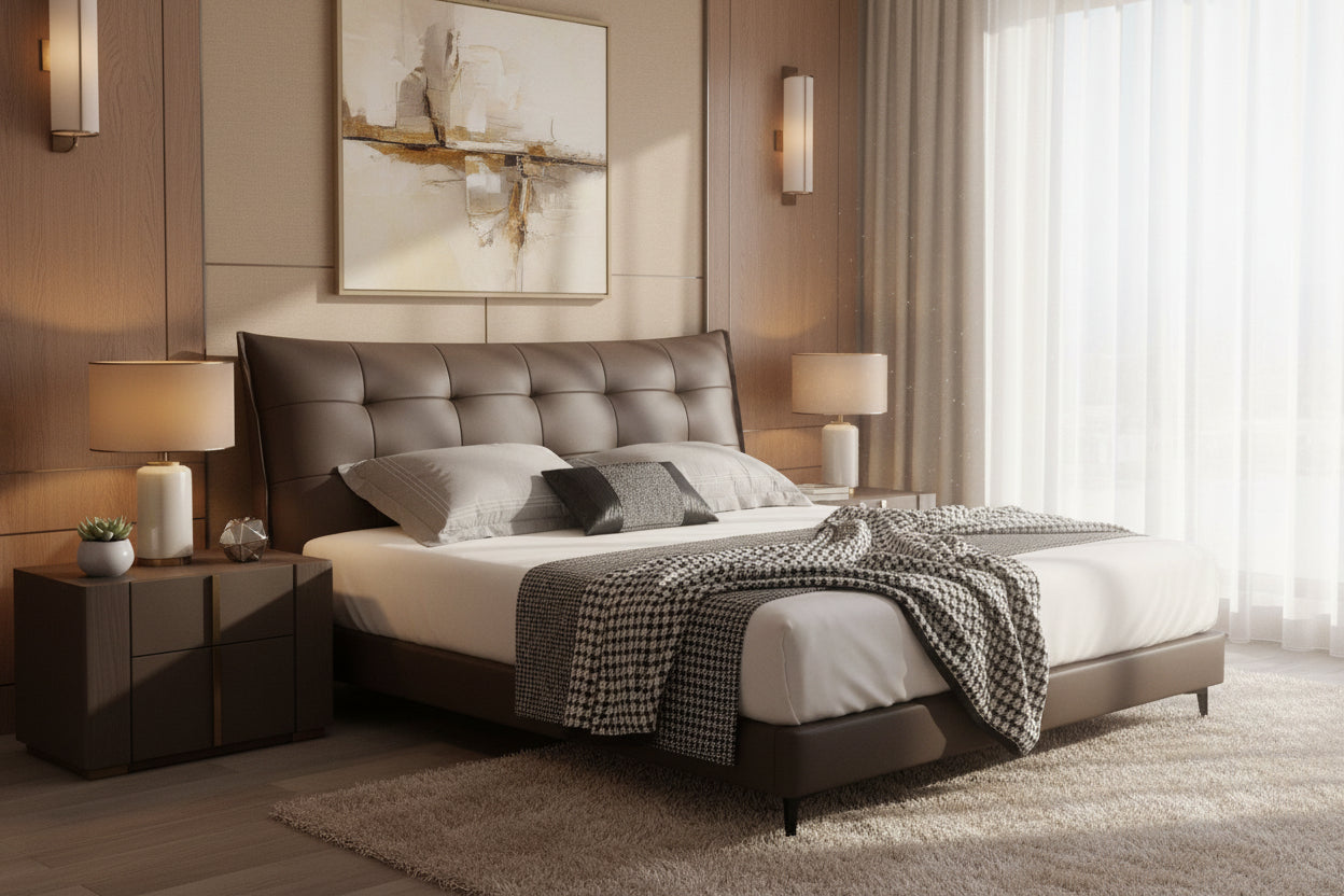 Aveli Upholstered Bed - Modern Designer Bed
