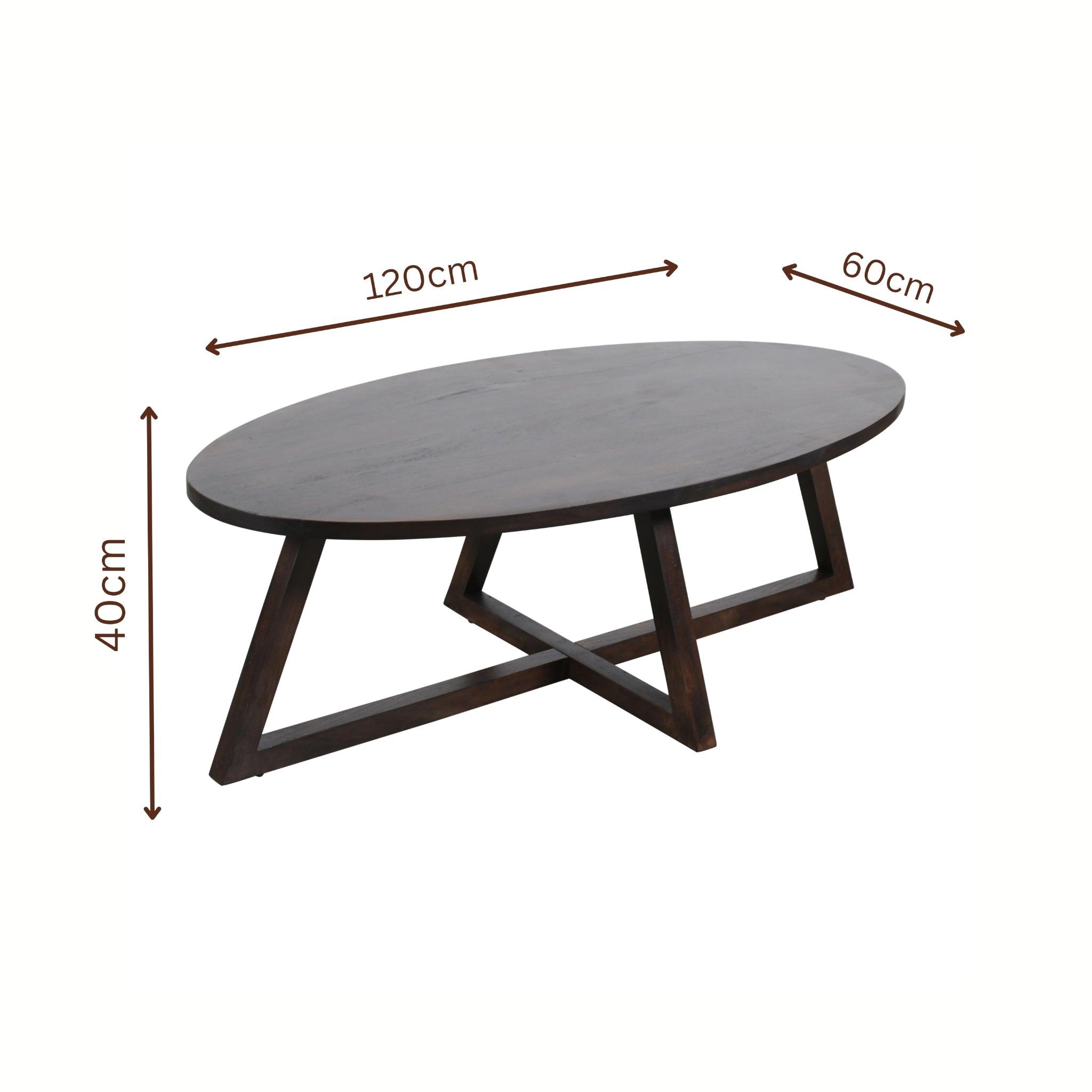 Penny Wooden Center Table for Living Room | Acacia Wood Coffee Table | Tea Table