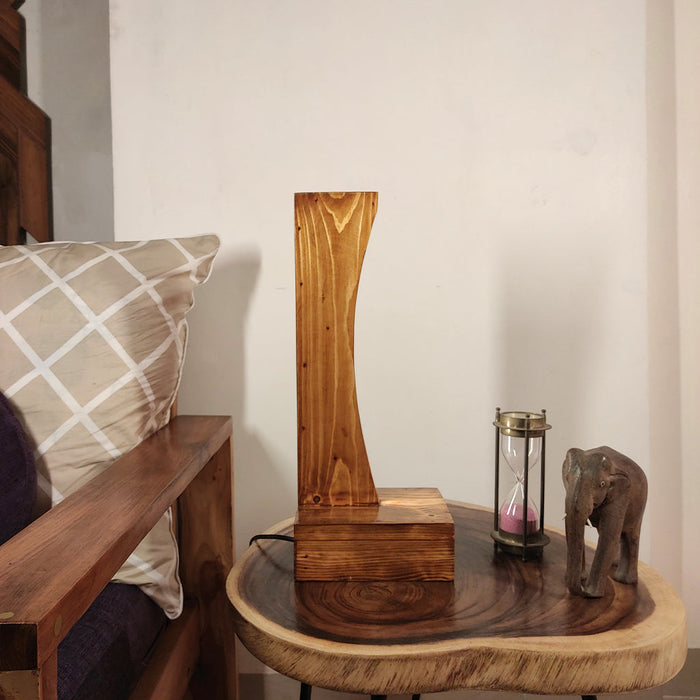 Arc Brown Wooden Led Table Lamp  for Living Room Decor | Desk Light