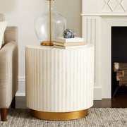 Inlay Drum Side Table
