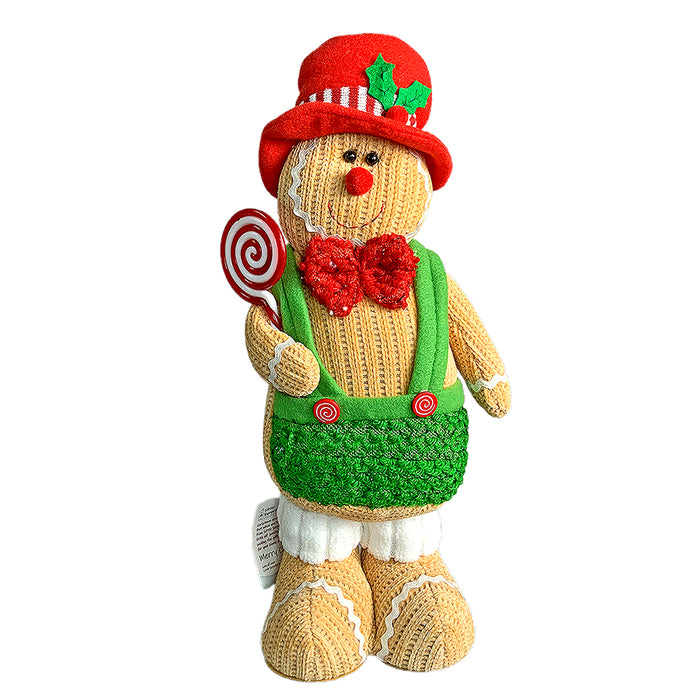 Lollipop Gingerbread Self Standing Man Christmas Table Décor and Christmas Decoration