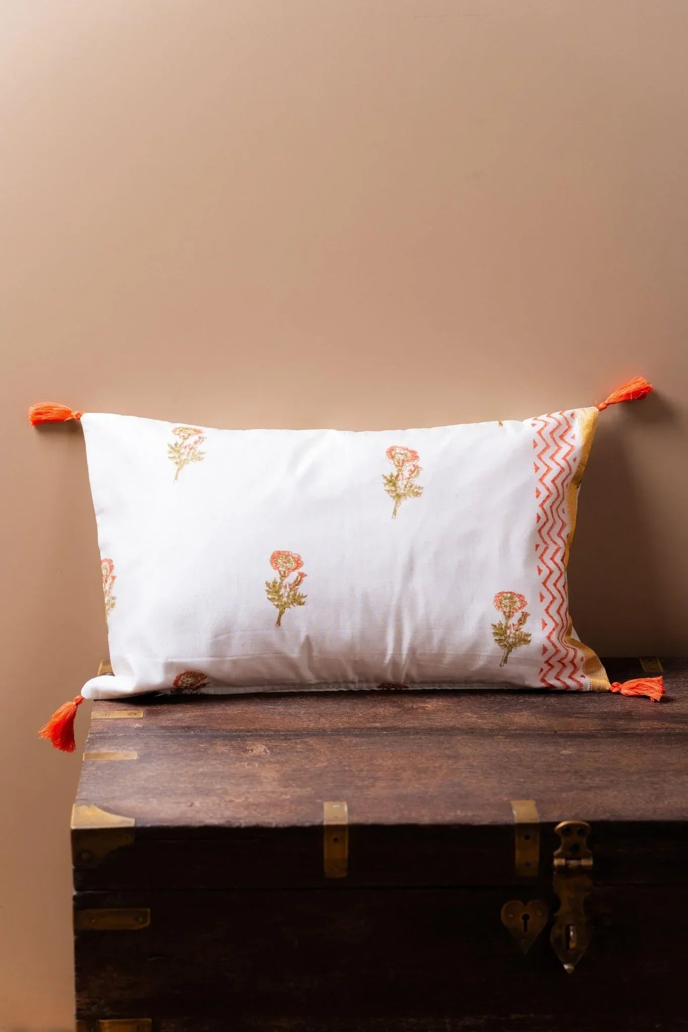 Whispers of Chanderi Collection - Floral Elegance Chanderi Silk Cushion Covers