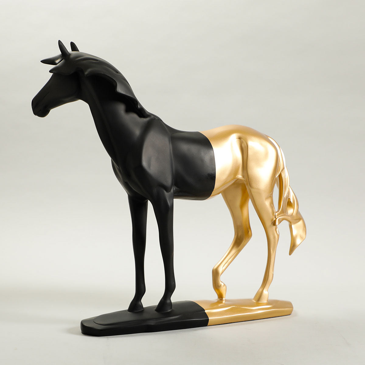 Cavallo Horse Sculpture Black & Gold