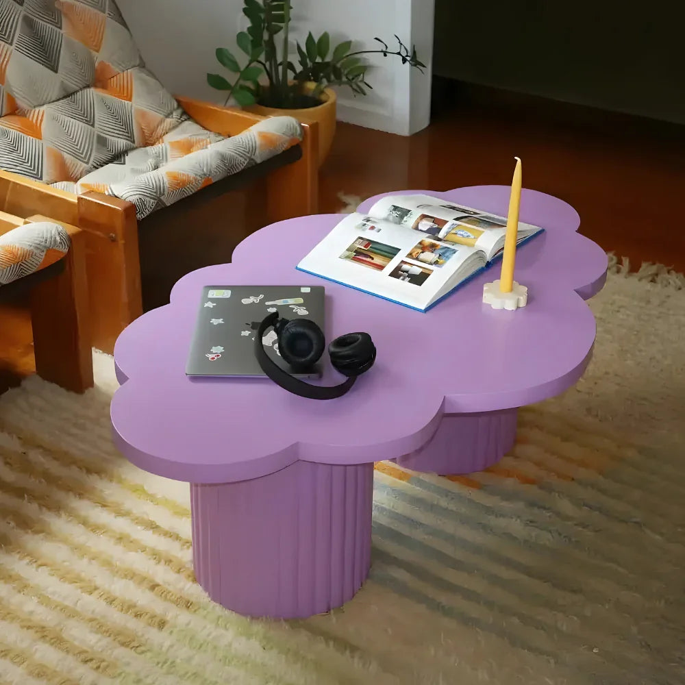 Toys Kid-Friendly Size & Safe Design Coffee Table for Kids (Purple)