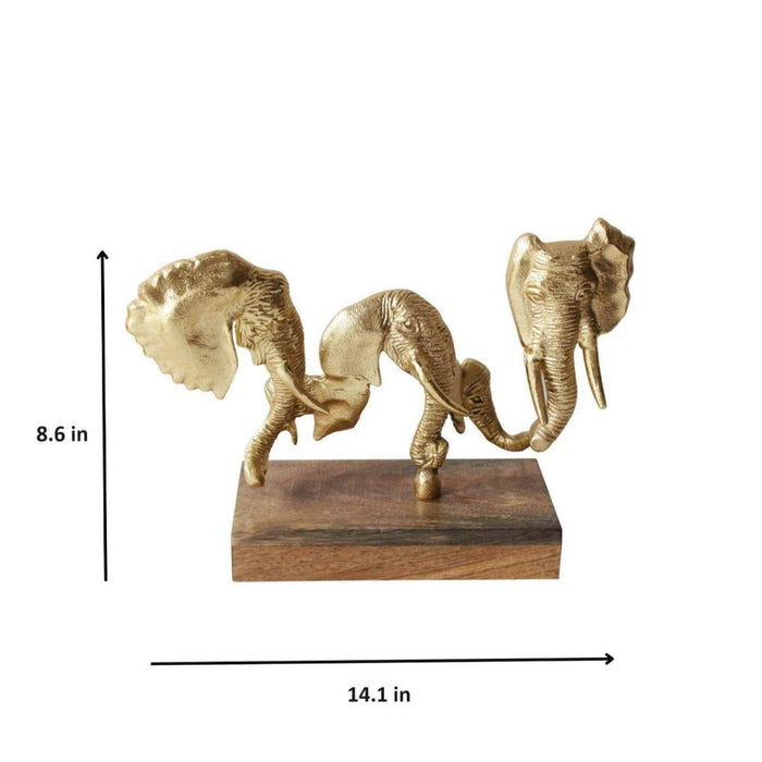 Elephant Head on Stand | Sculptures for Gifting & Decorative Objects for Office Desk