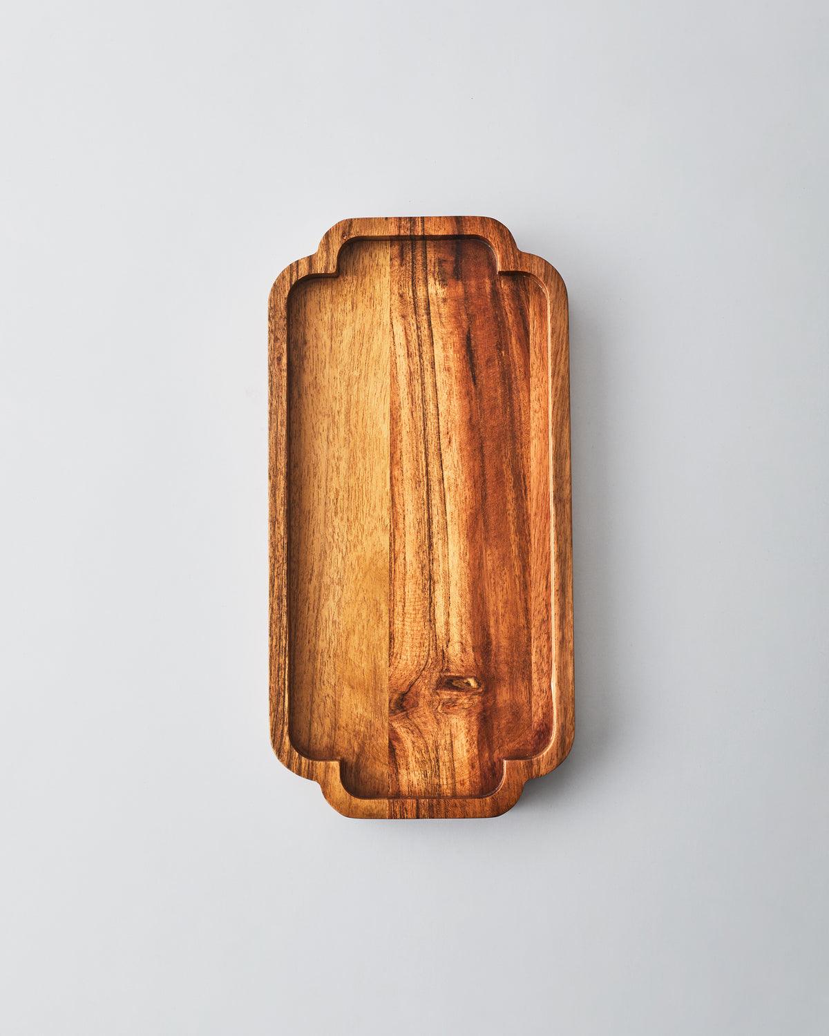 Acacia Wood Serving Tray | Wooden Serving Platter Snack Serving Tray
