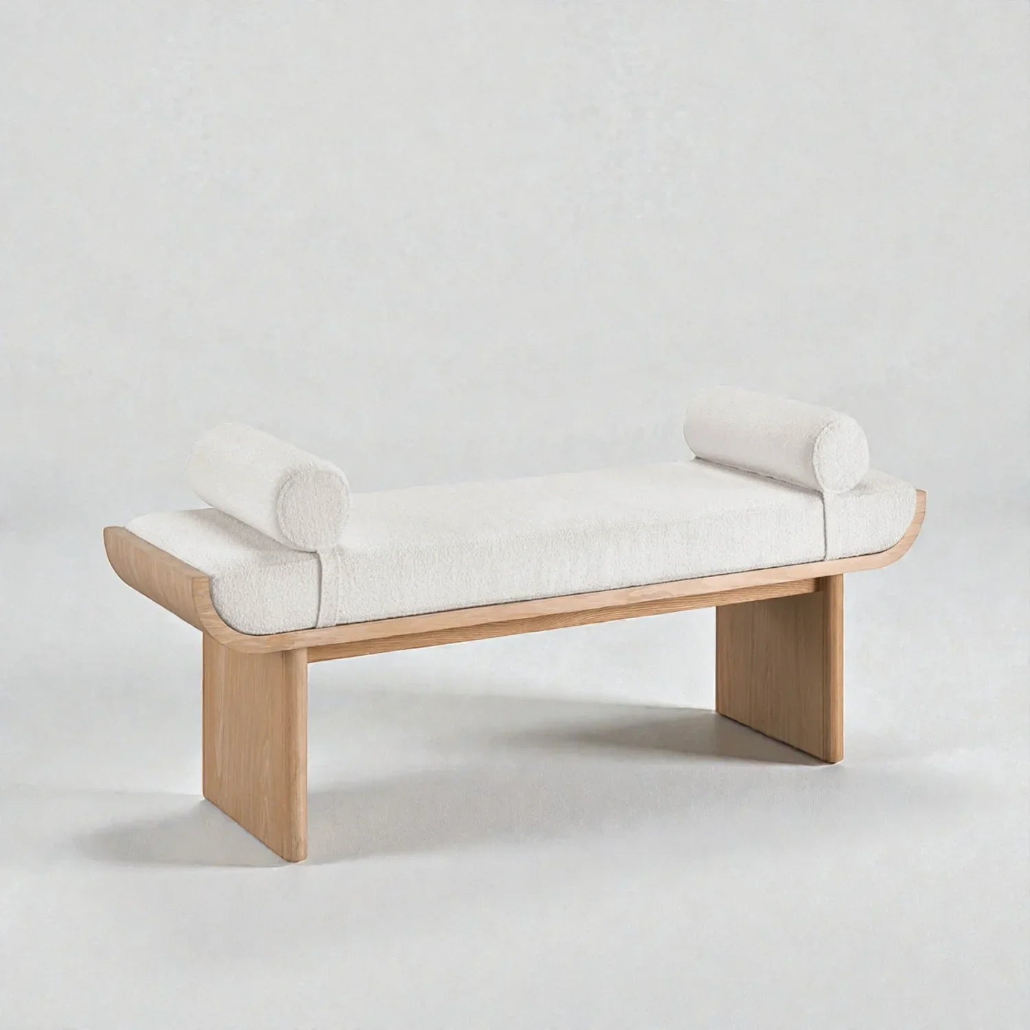 Norvex Ash Wood & Fabric Upholstery Bench
