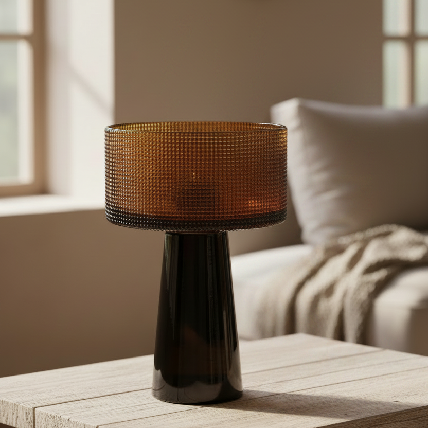 Ebony Stout Glass Flower Vase | Dark Brown Decorative Vase for Flowers | Decorative Flower Pot